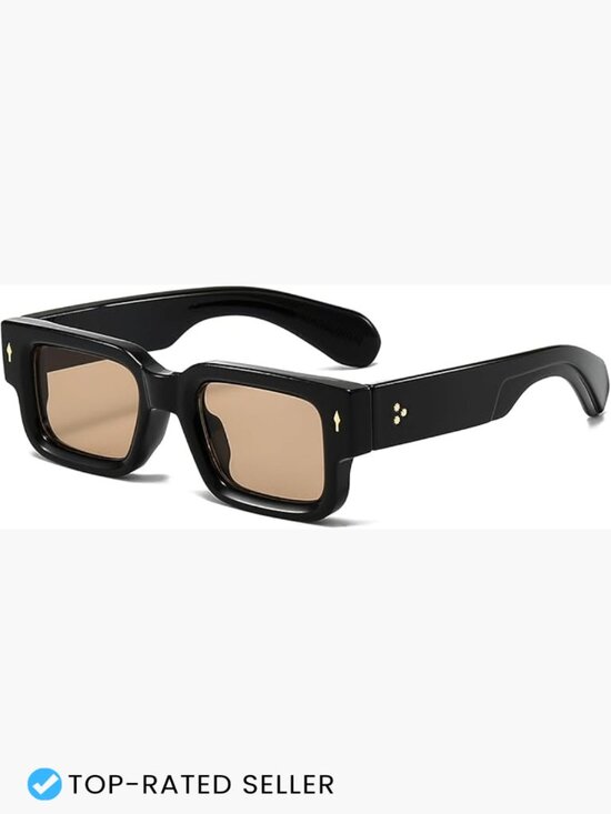 Thick Frame Square Sunglasses Chunky Rectangle Sun Shades UV400 Protection Retro